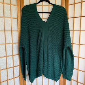 Lace-up Back Knit Dolman Sweater